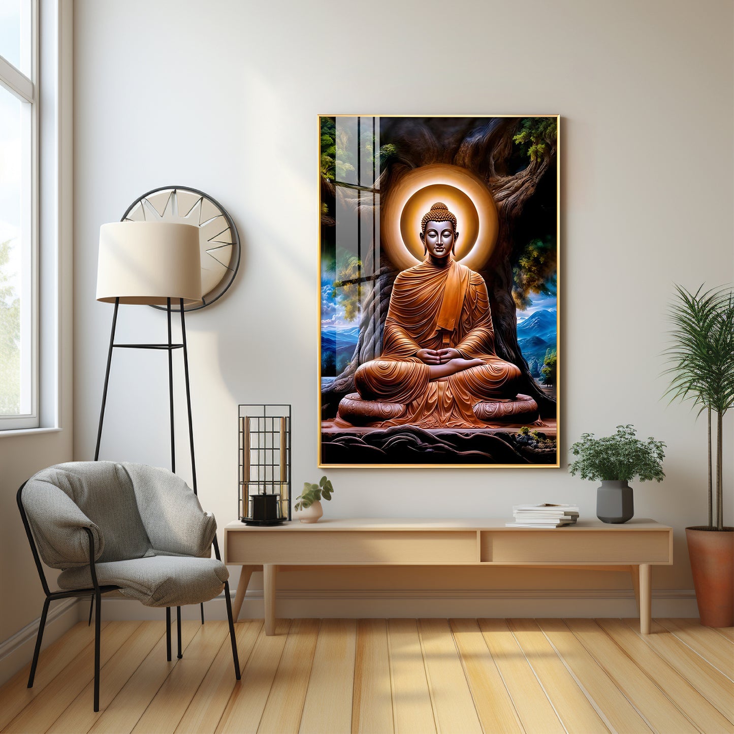 Masstone Buddha Premium Acrylic Vertical Wall Art