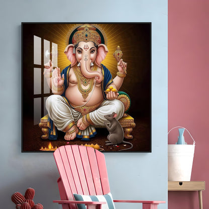 Ganesha Ji Premium Acrylic Square Wall Art