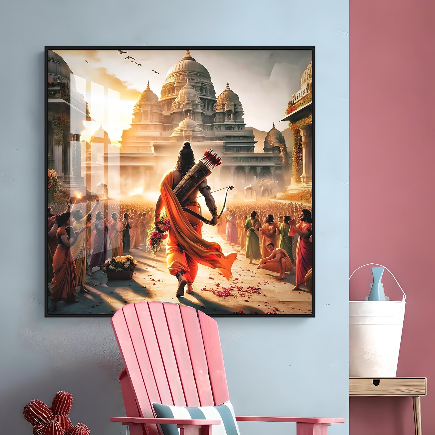 Tale Of Ayodhya Premium Acrylic Square Wall Art