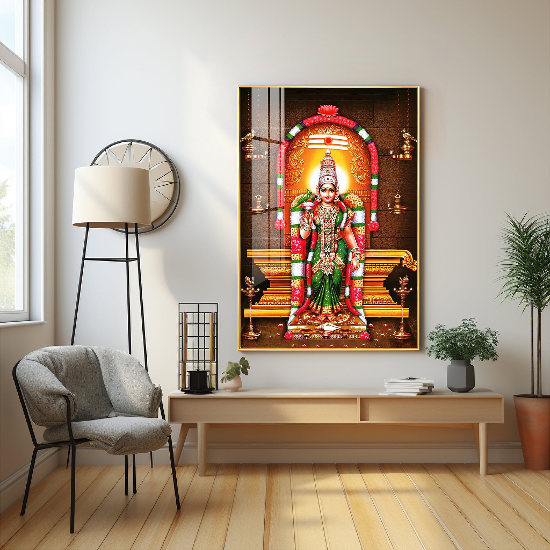 Goddess Meenakshi Amman Premium Acrylic Vertical Wall Art