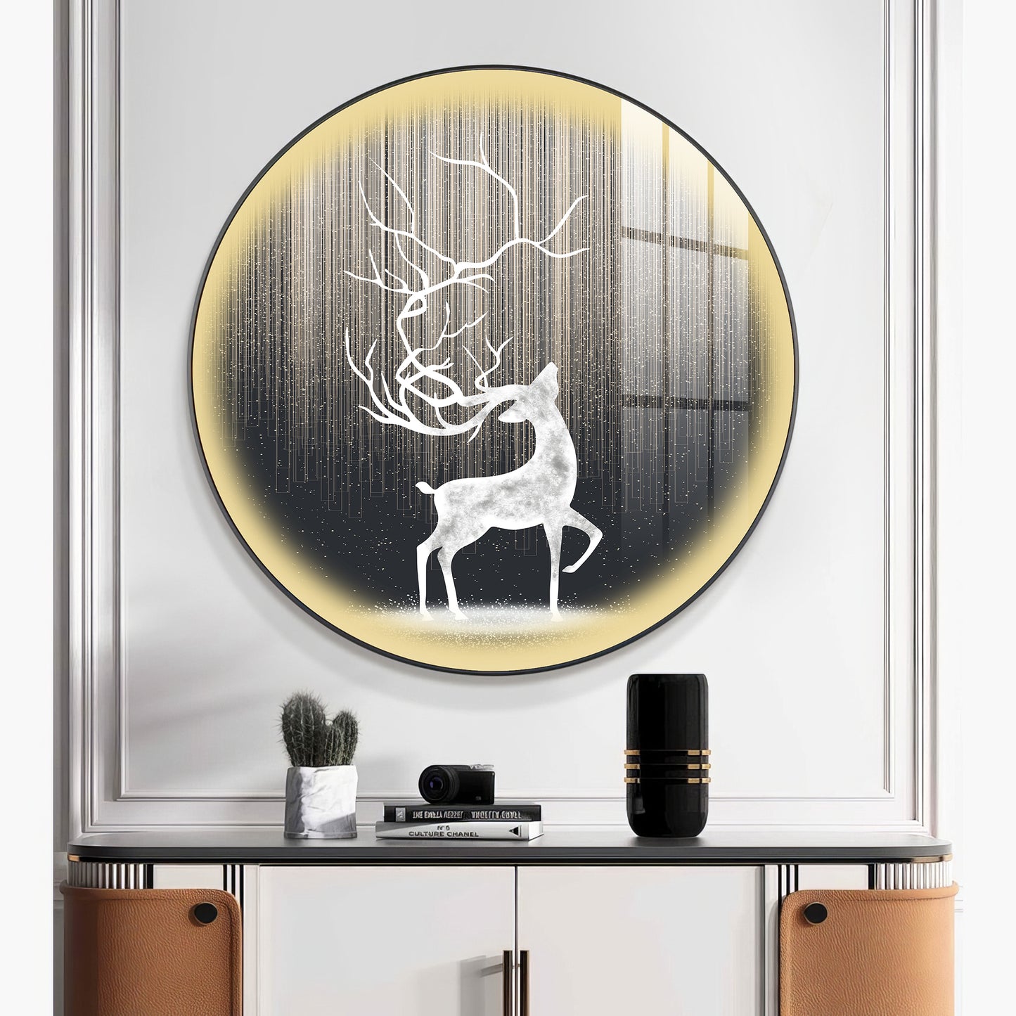Enchanted Deer Premium Acrylic Round Wall Art