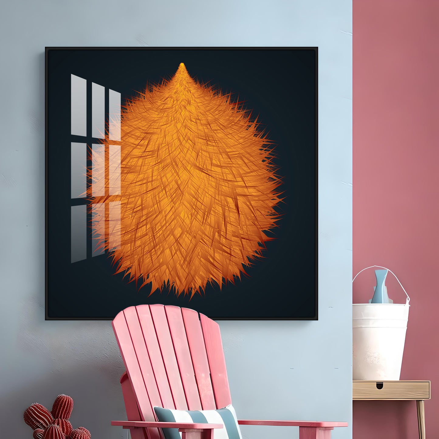 Colorful Fluffy Drops Premium Acrylic Square Wall Art