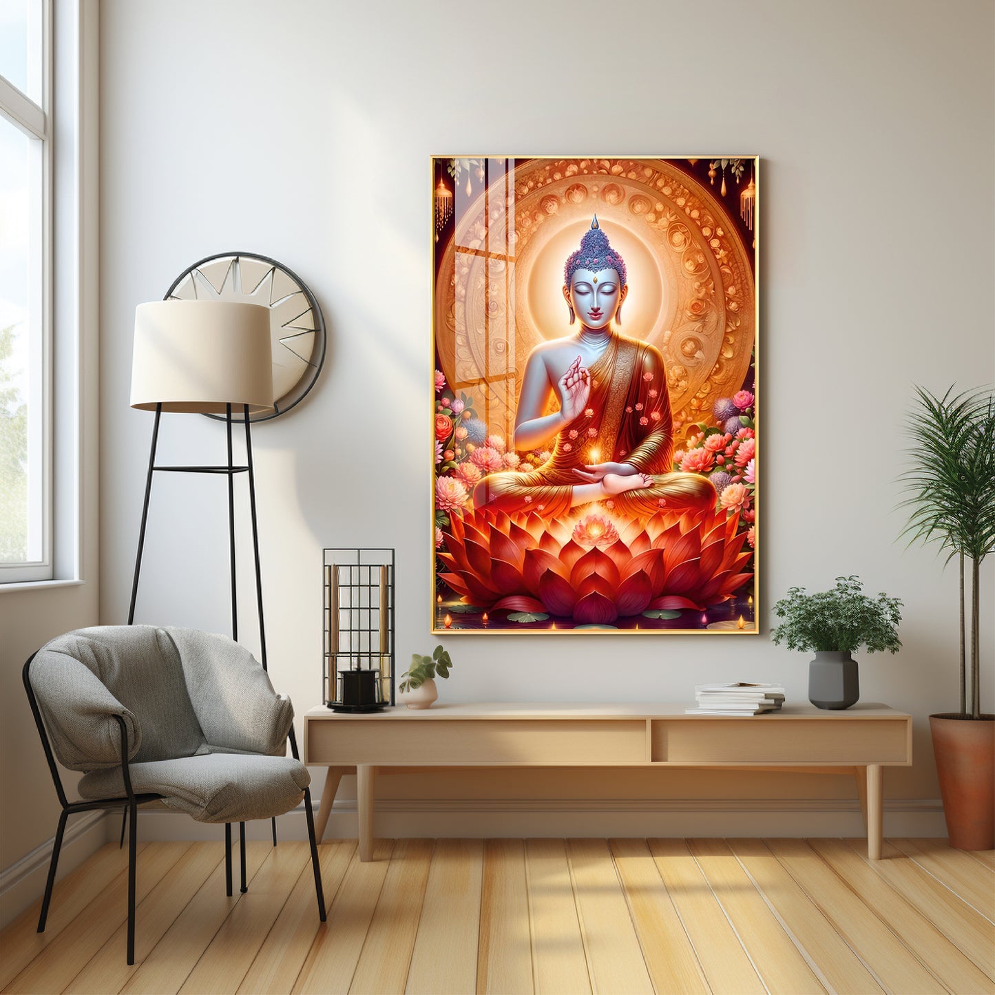 Peaceful Buddha Premium Acrylic Vertical Wall Art