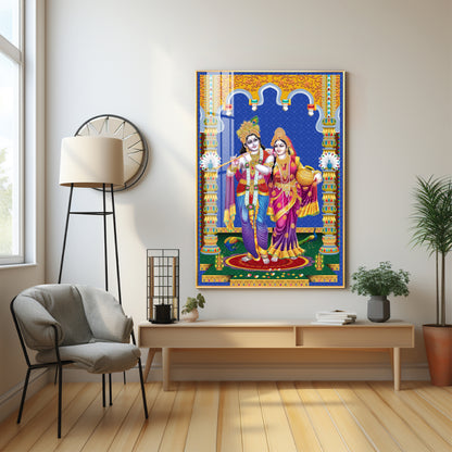 Radha and Krishna Essence Premium Acrylic Vertical Wall Art