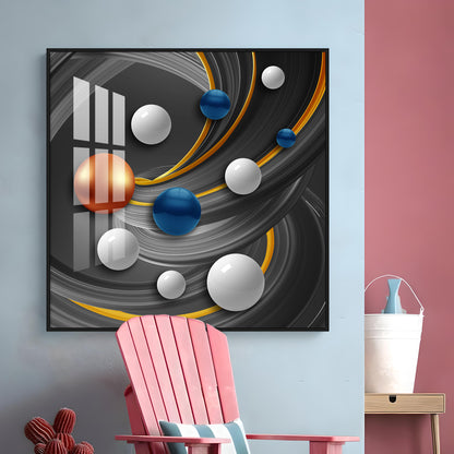 Colorful Circles Premium Acrylic Square Wall Art