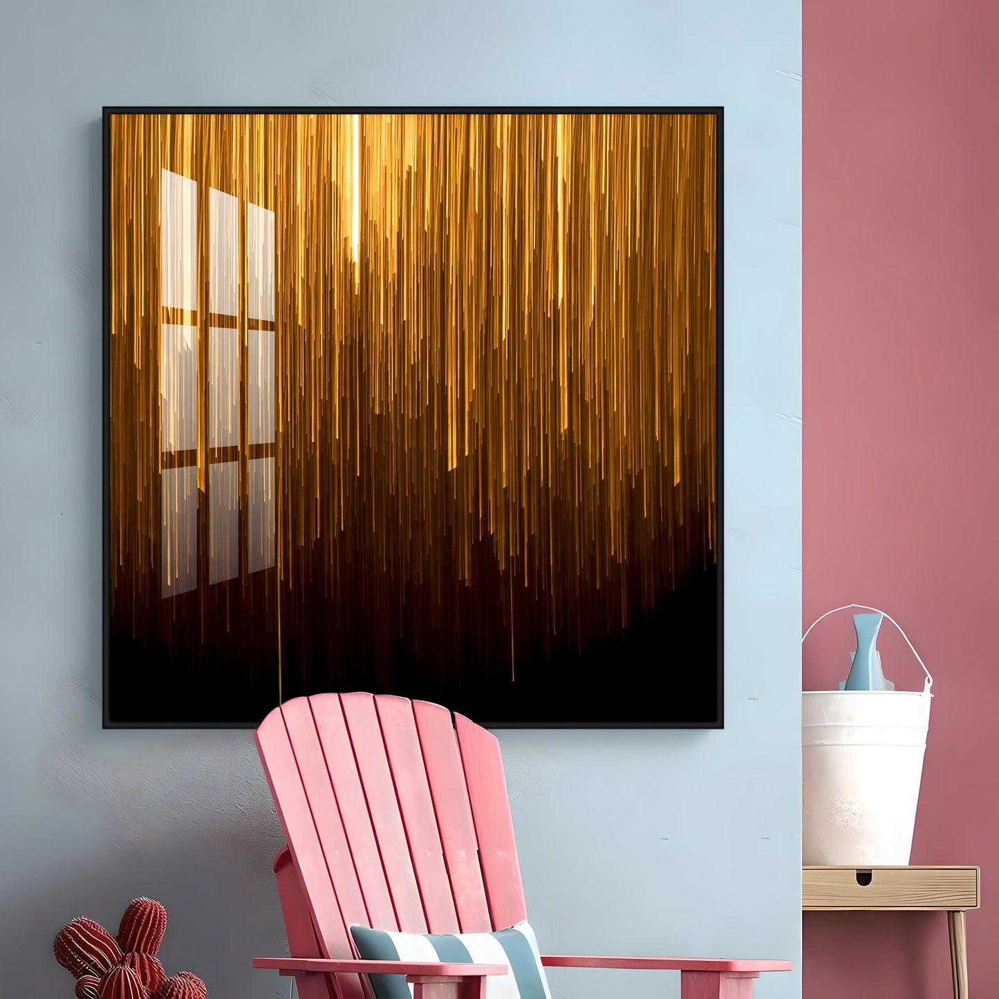 Art Ink Gold Living Room Premium Acrylic Square Wall Art