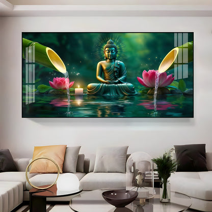 Deep Meditating Buddha Premium Acrylic Horizontal Wall Art