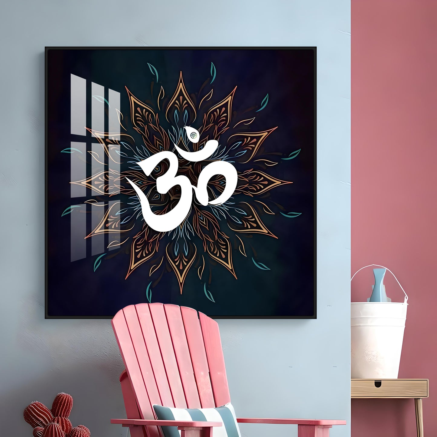 Om Shanti Premium Acrylic Square Wall Art