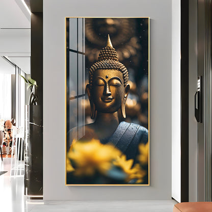 Serene Buddha Premium Acrylic Vertical Wall Art