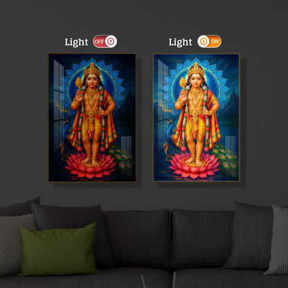 Sri Murugan Ji Modern Luxury Backlight Vertical Wall Art