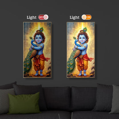 Little krishna Modern Luxury Backlight Vertical Wall Art