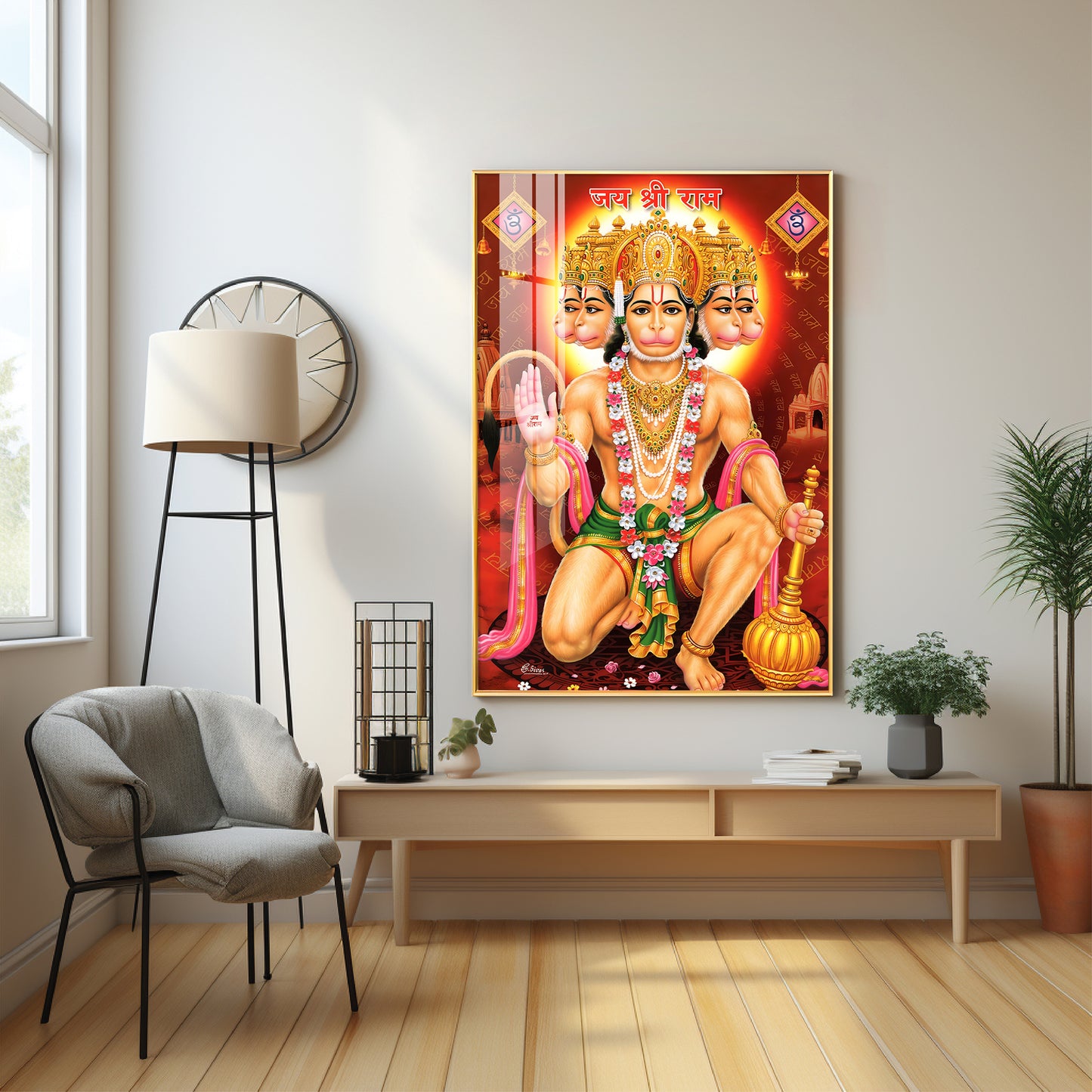 Majestic Lord Hanuman Premium Vertical Acrylic Wall Art