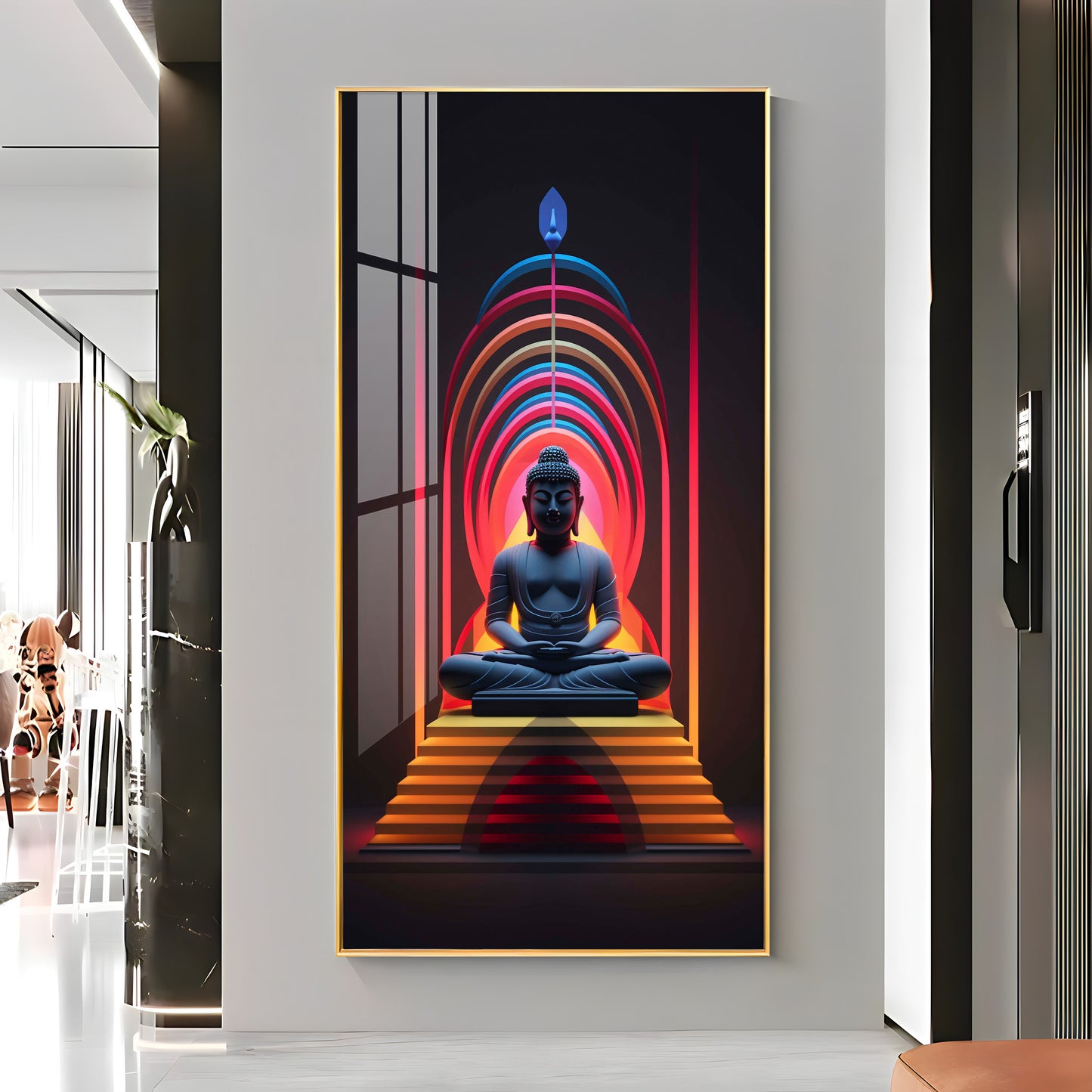 Powerful Buddha Premium Acrylic Vertical Wall Art