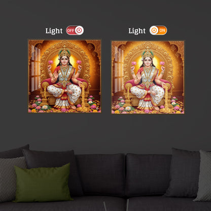 Maa Laxmi Modern Luxury Backlight Square Wall Art