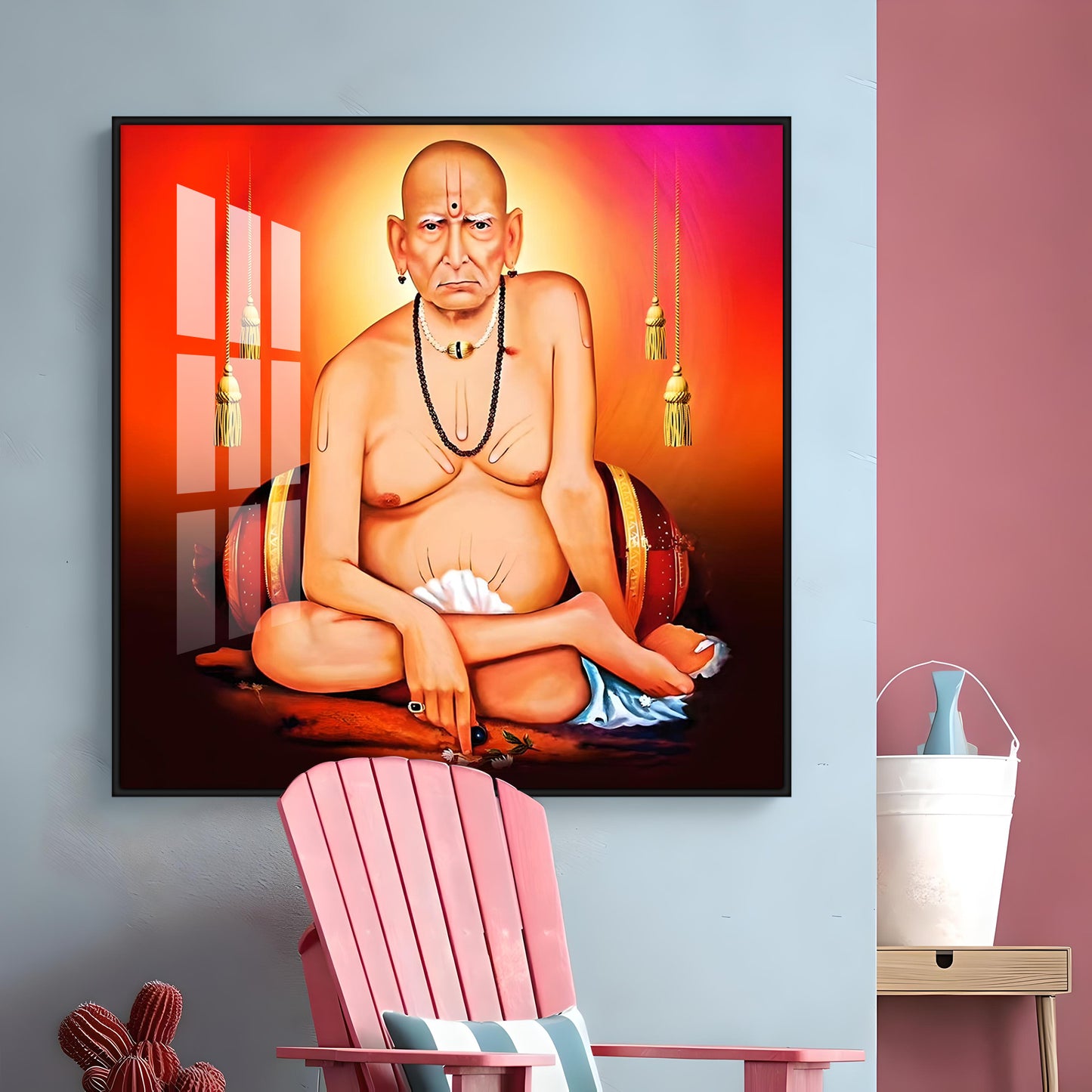 Swami of Akkalkot Premium Acrylic Square Wall Art