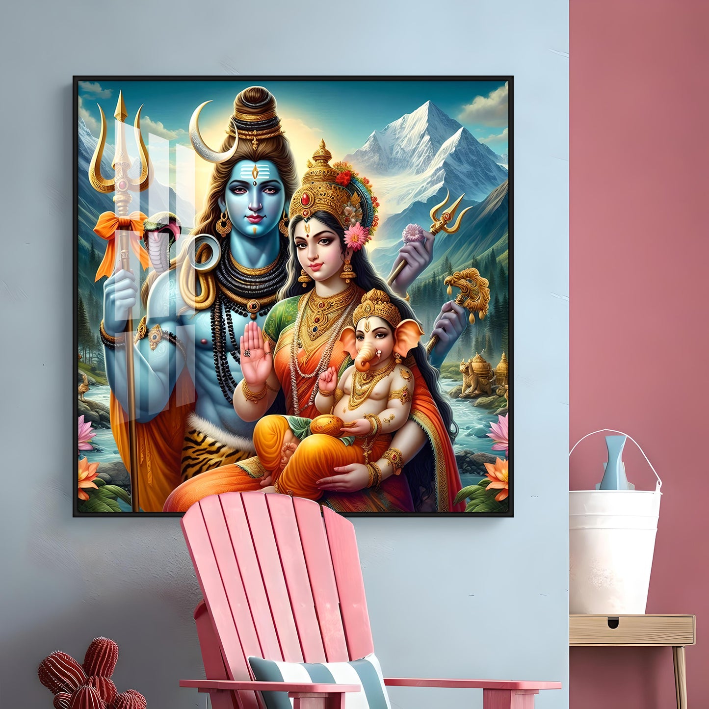 The Essence of Shiva and Shakti Premium Acrylic Square Wall Art