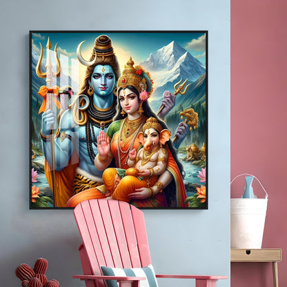 The Essence of Shiva and Shakti Premium Acrylic Square Wall Art