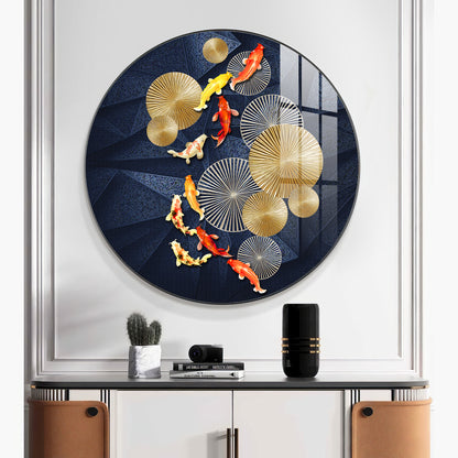 Goldfish Emblem Premium Acrylic Round Wall Art