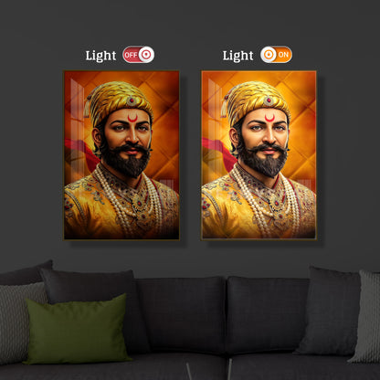 Chhatrapati Shivaji Modern Luxury Backlight Vertical Wall Art