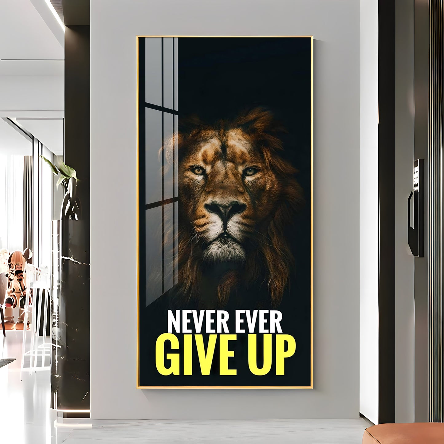 Never Give Up Premium Acrylic Vertical Wall Art