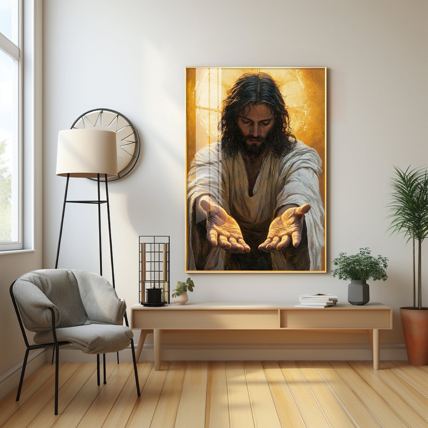 Faithful Jesus Hands Premium Acrylic Wall Art