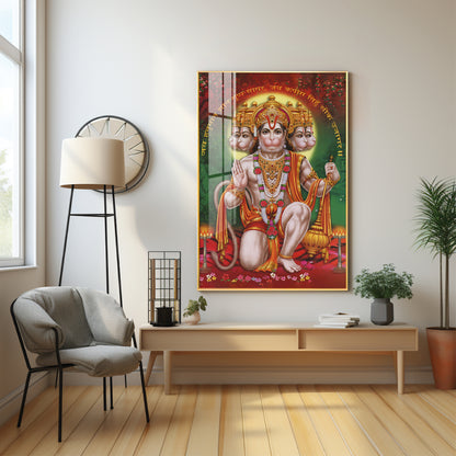 Lord Hanuman Premium Vertical Acrylic Wall Art