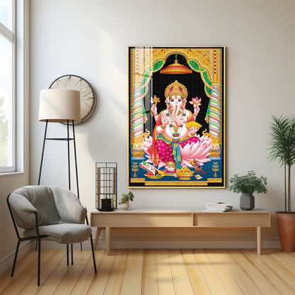 Divine Ganesh Serenity Premium Acrylic Vertical Wall Art