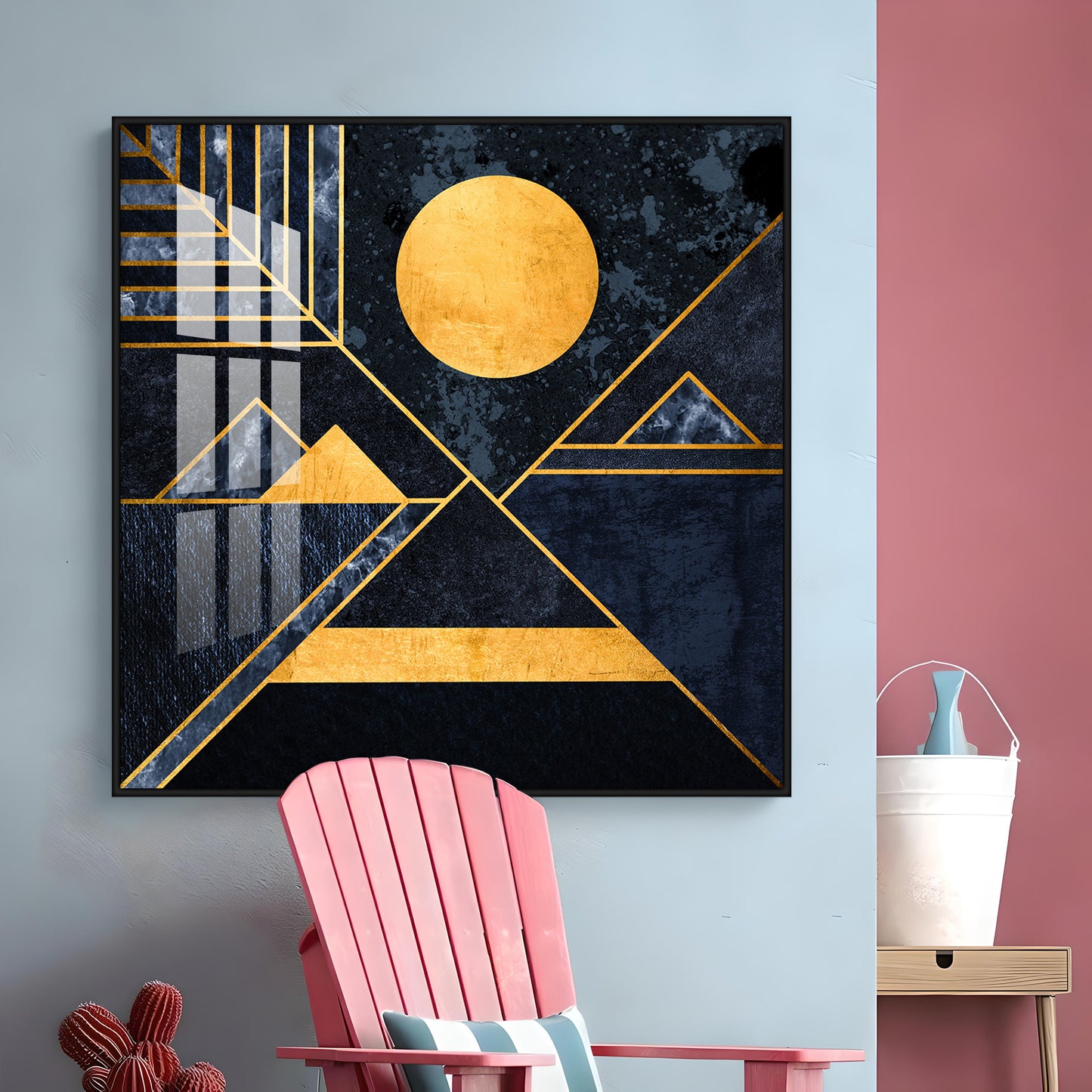 Moon & Mountains Premium Acrylic Square Wall Art