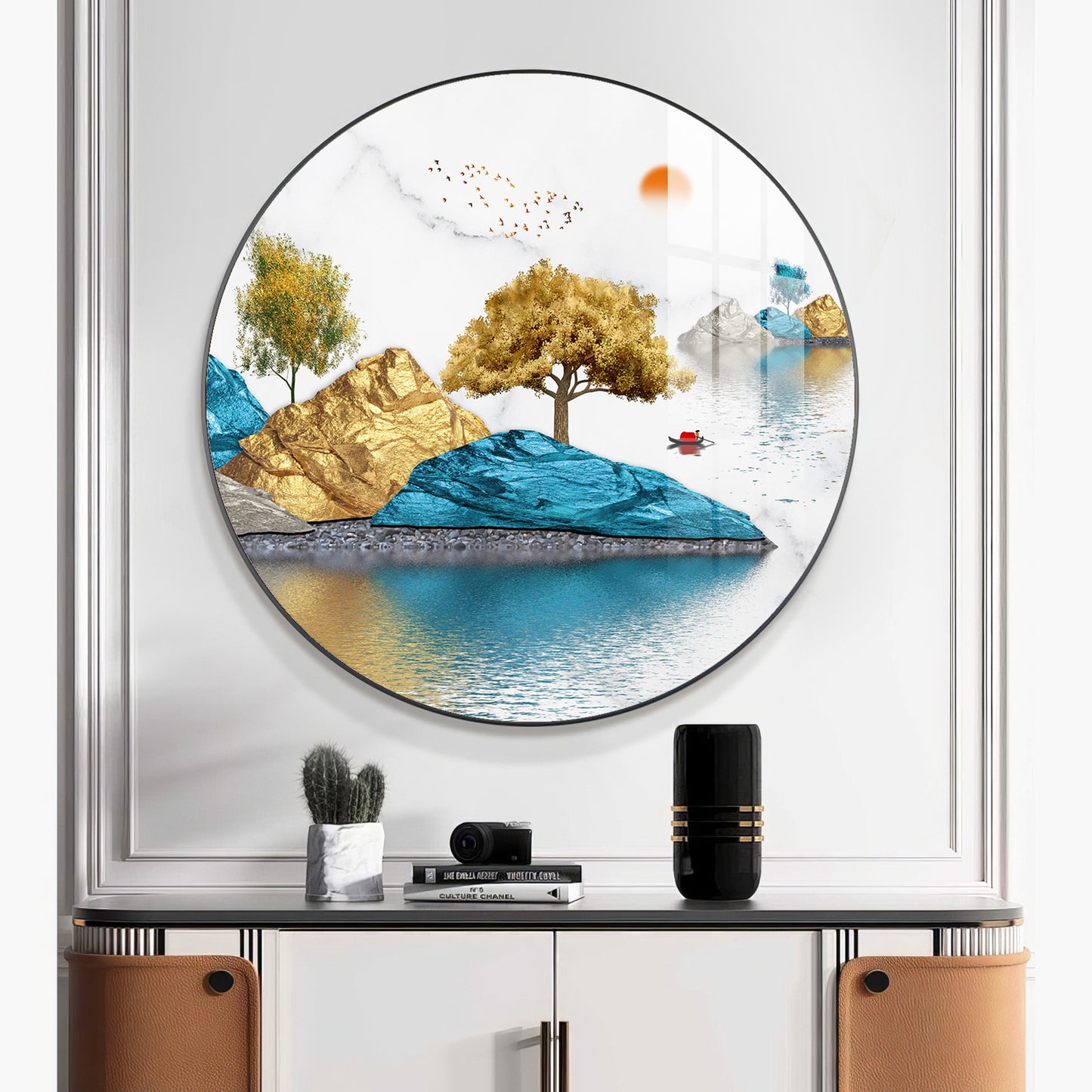 Lakebound Ascent Premium Acrylic Round Wall Art