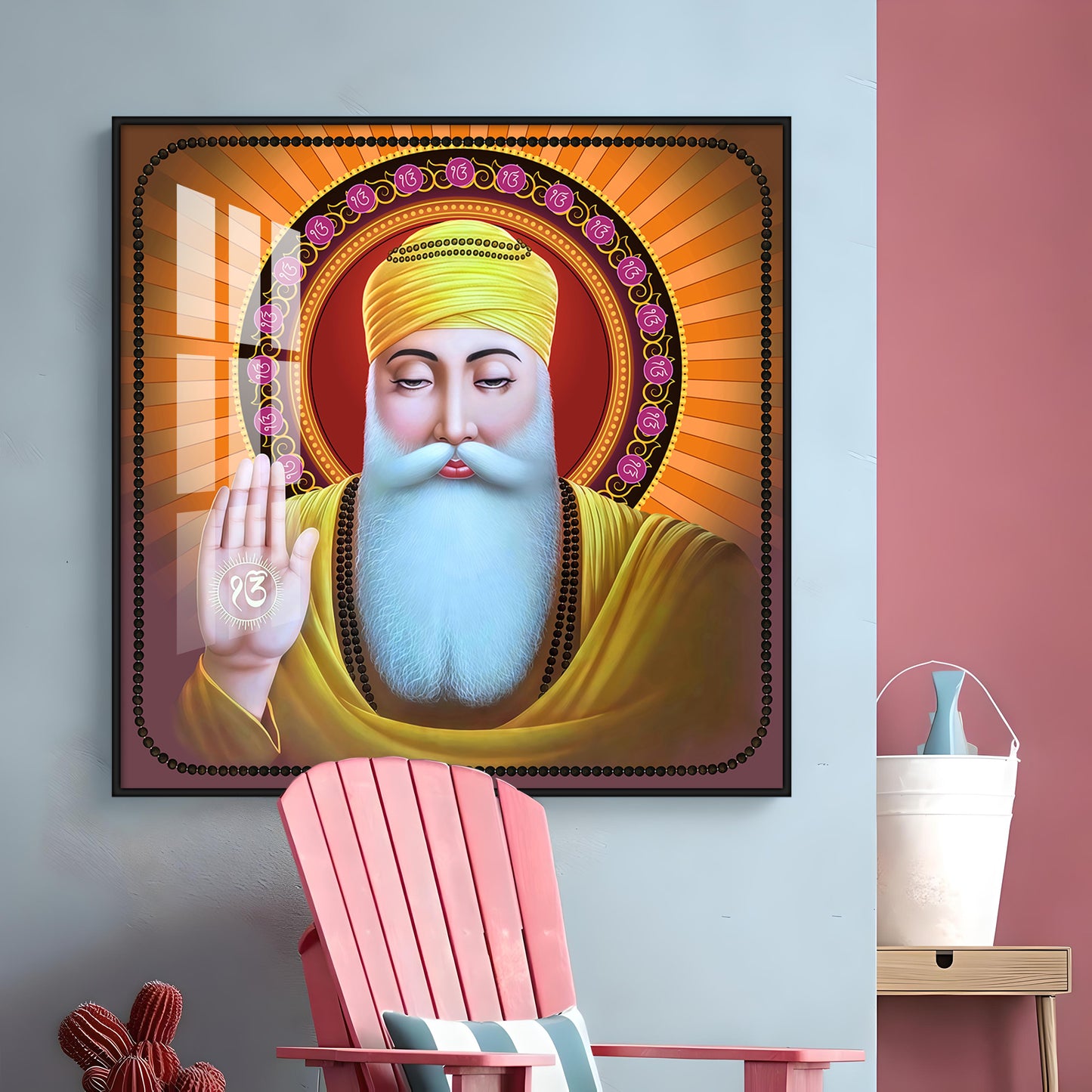 Guru Nanak Ji Premium Acrylic Square Wall Art