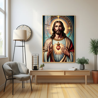 Christ's Heart Masterpiece Premium Acrylic Vertical Wall Art