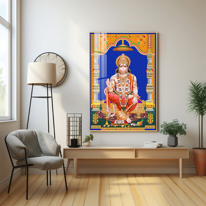 Divine Lord Hanuman Premium Acrylic Vertical Wall Art