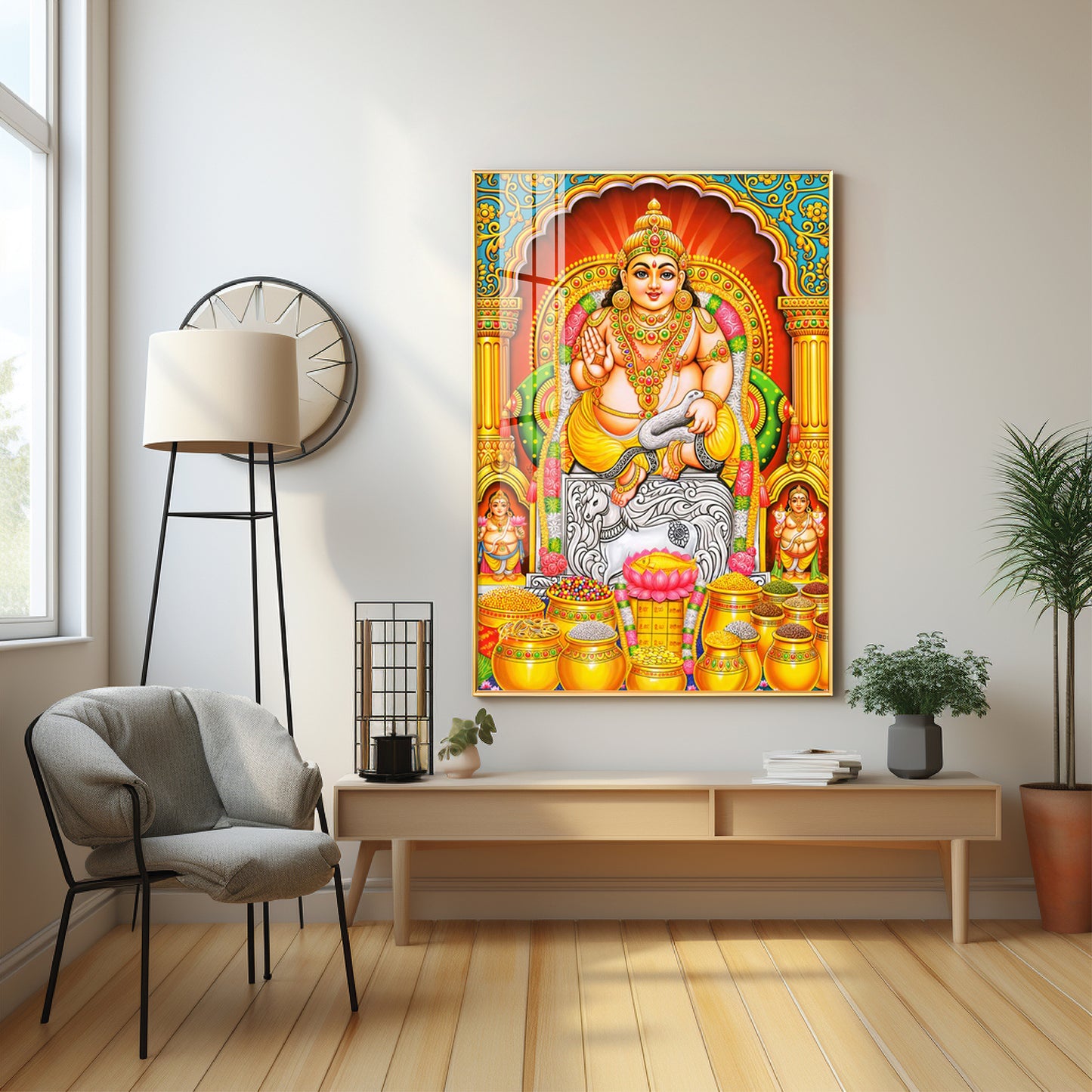 God Of Wealth And Treasurer Premium Acrylic Vertical Wall Art