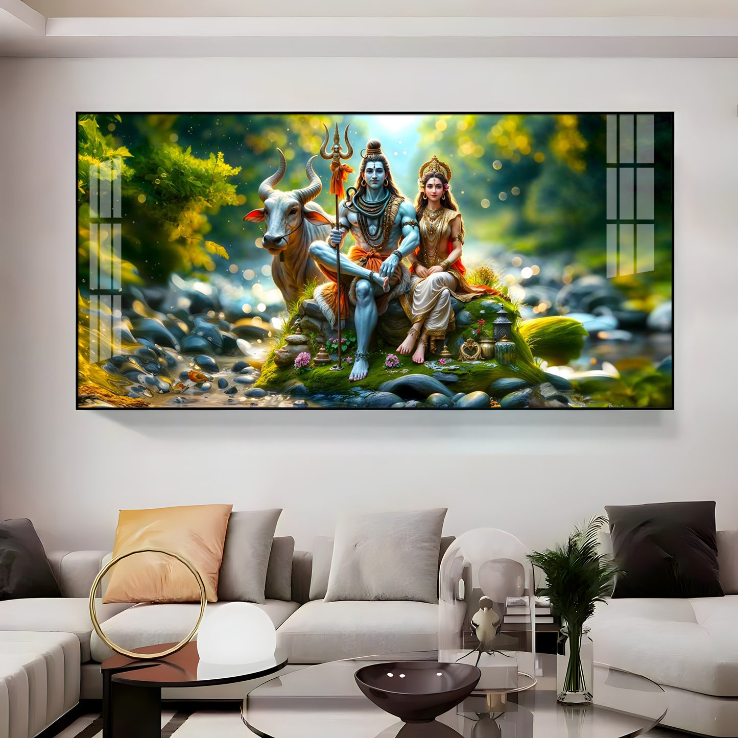 Lord Shiva and Shakti Premium Acrylic Horizontal Wall Art