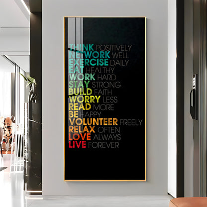 Think Positively Premium Acrylic Vertical Wall Art