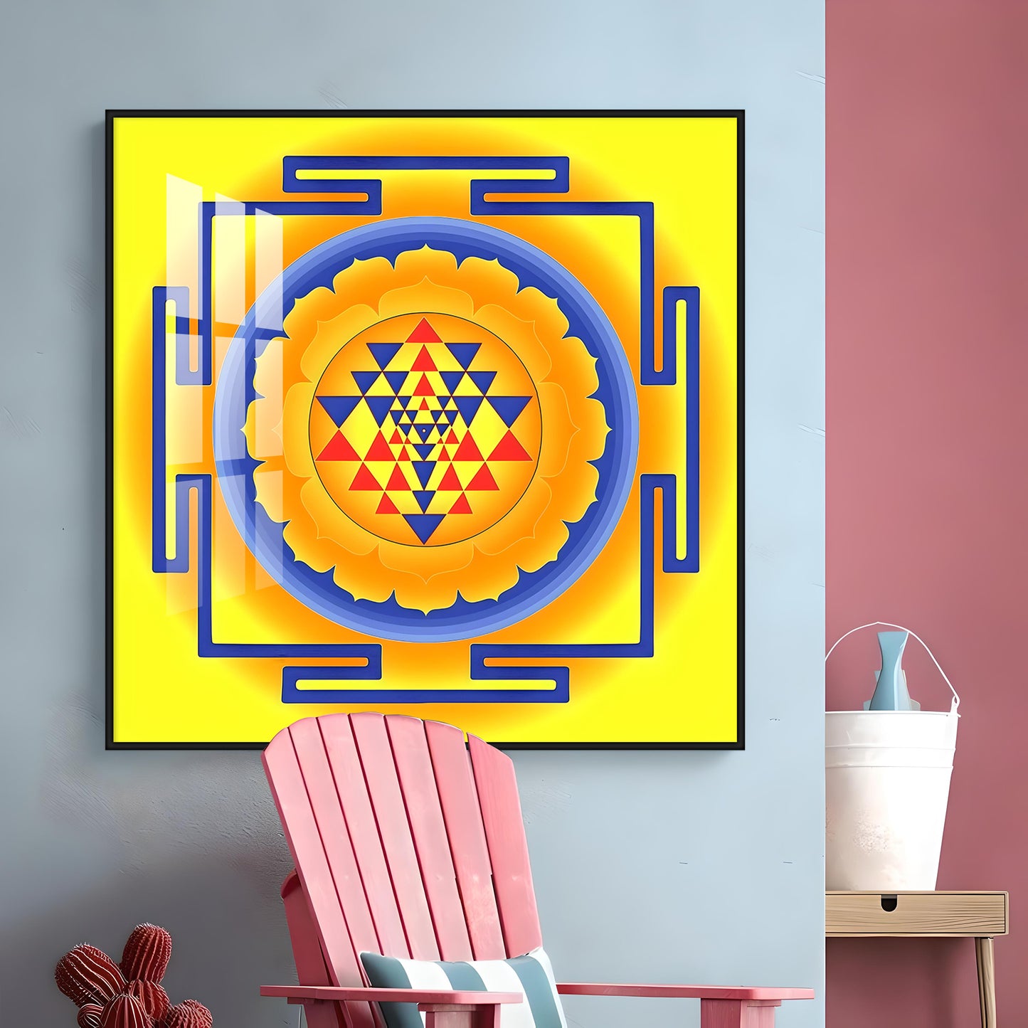 Laxmi Shri Yantra Premium Acrylic Square Wall Art