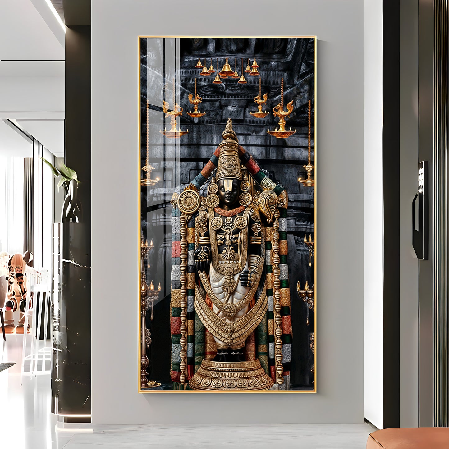 Lord Tirupati Premium Acrylic Vertical Wall Art