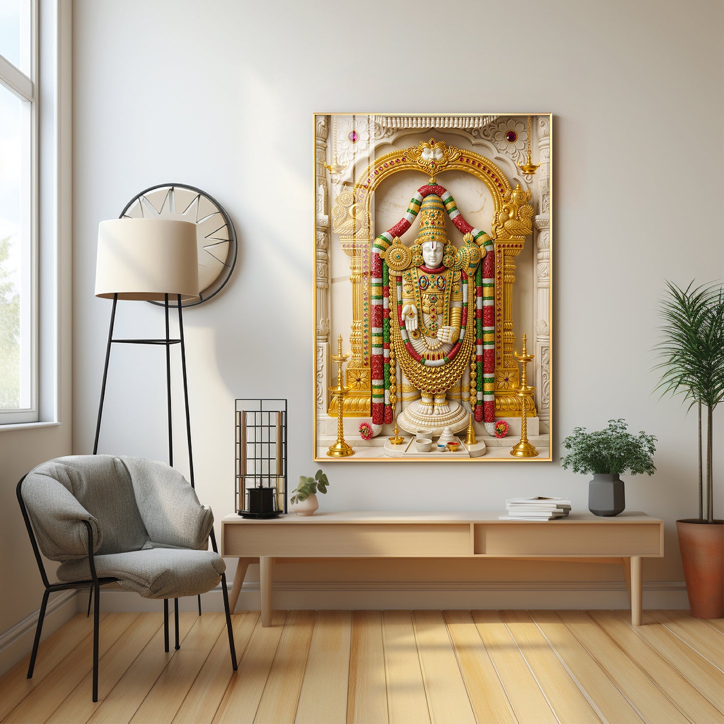 Divine Shree Venkateswara Premium Acrylic Vertical Wall Art