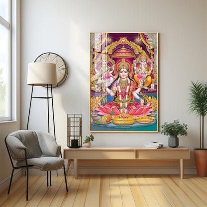 Mural of Hindu Goddesses Premium Acrylic Vertical Wall Art