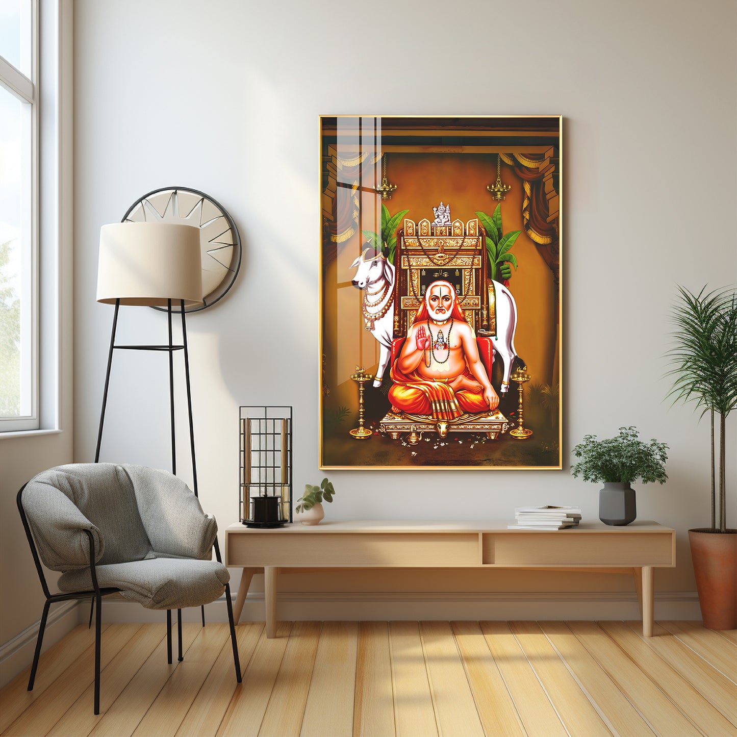Sri Raghavendra Swamy Premium Acrylic Vertical Wall Art
