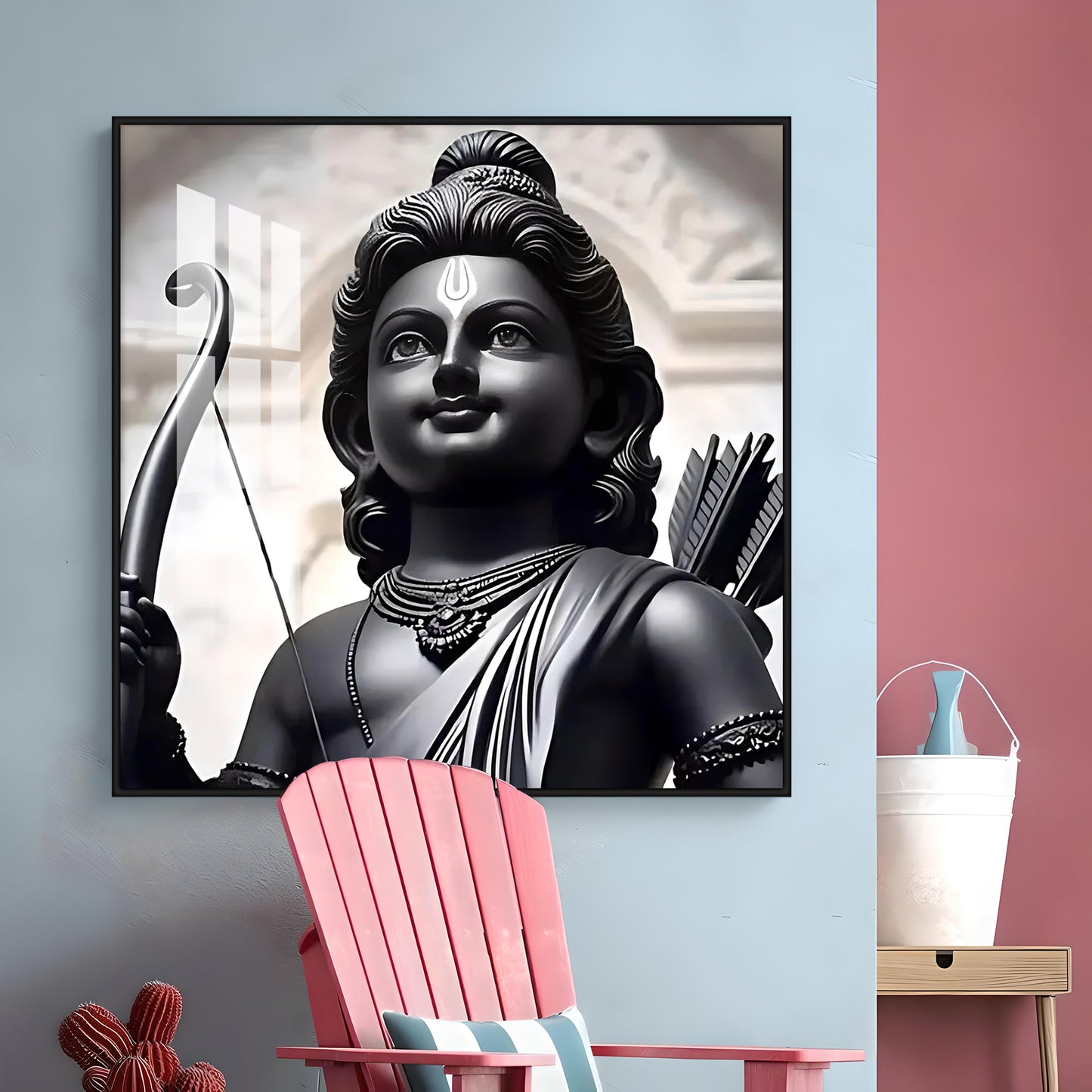 Beautiful Ram Lalla Premium Acrylic Square Wall Art