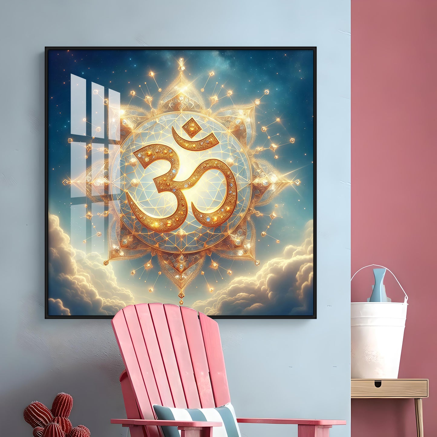 Divine Ohm Symbol Premium Acrylic Square Wall Art
