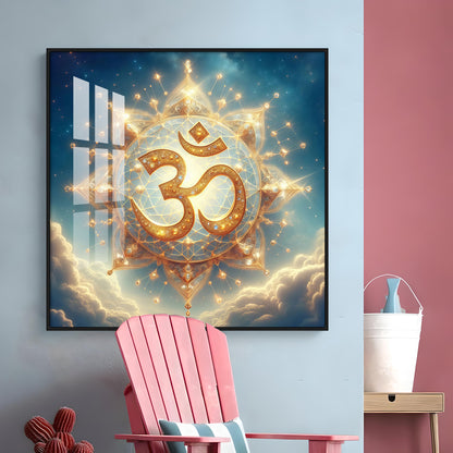 Divine Ohm Symbol Premium Acrylic Square Wall Art