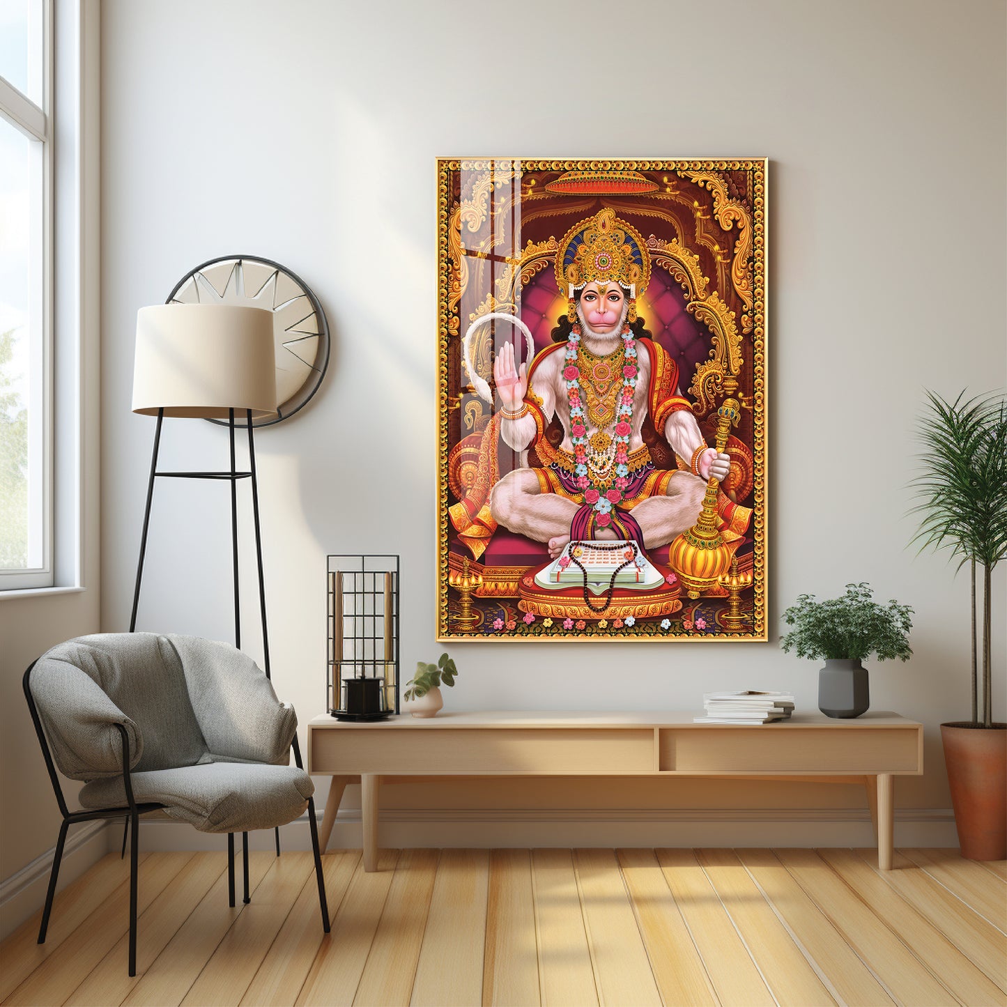 Hanuman's Blessing Premium Vertical Acrylic Wall Art