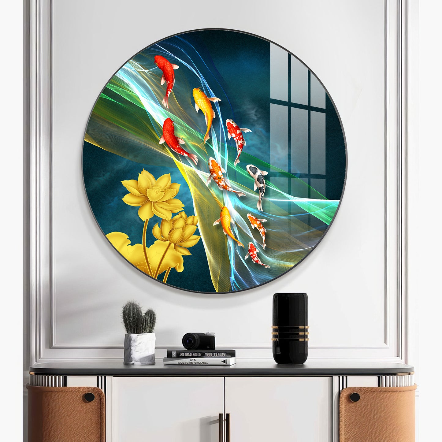 Aquatic Harmony Premium Acrylic Round Wall Art