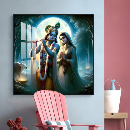 Jai Shree Radhekrishna Premium Acrylic Square Wall Art