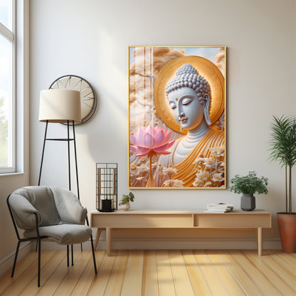 Dharvika Buddha Premium Acrylic Vertical Wall Art