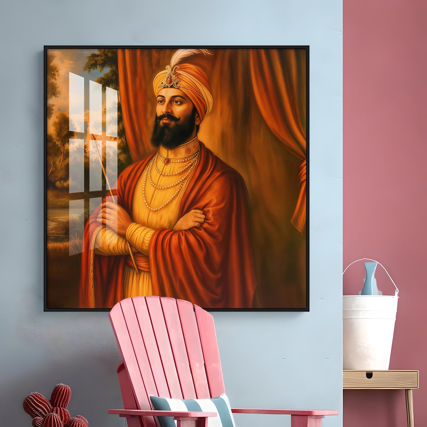 Divine Guru Gobind Singh Ji Premium Acrylic Square Wall Art