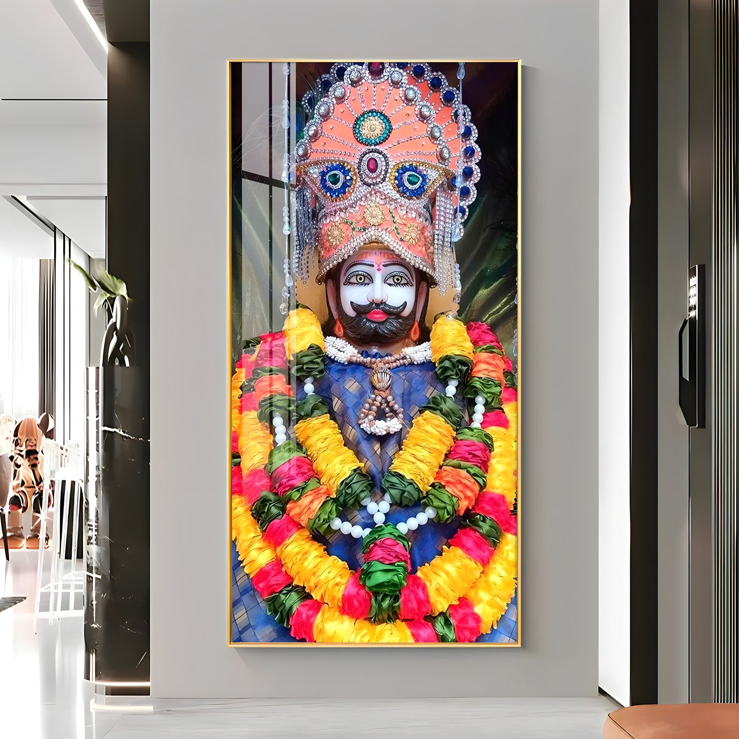 Khatu Shyam Baba Premium Acrylic Vertical Wall Art