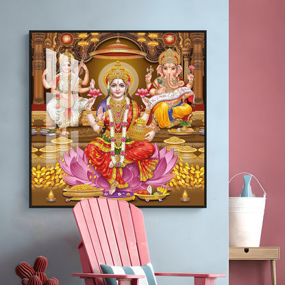 Enchanted Laxmi Ji Divinity Premium Acrylic Square Wall Art